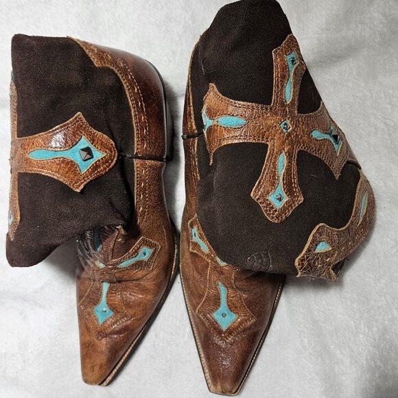 Ariat 10007857 Tawny Brown Heavenly Cross Overlay Cowgirl Boots Women's US 10 B - Picture 4 of 10